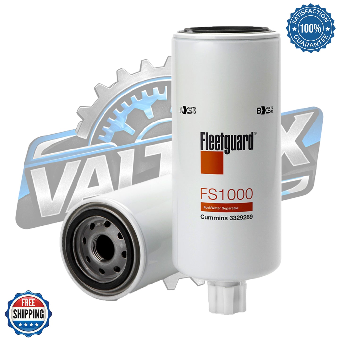 Genuine Fleetguard FS1000 Fuel Water Separator (Pack of 6) | OEM Spin-On Filter for Cummins 3329289