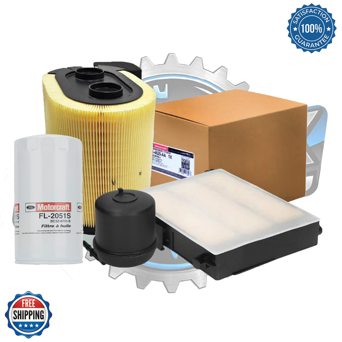 2017–2024 Ford 6.7L Power Stroke F250 F350 F450 F550 Air Fuel & Oil Filter Kit Motorcraft FD-4625 + FA-1927 + FL-2051S