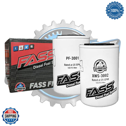 FASS XWS‑3002 & PF‑3001 Fuel Filter Bundle – Extreme Water Separator & Particulate Filter for Diesel Engines