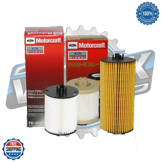 Genuine Motorcraft FD-4617 Fuel Filter & FL-2016 Oil Filter Set | OEM Maintenance Kit for Ford 6.4L Powerstroke Diesel
