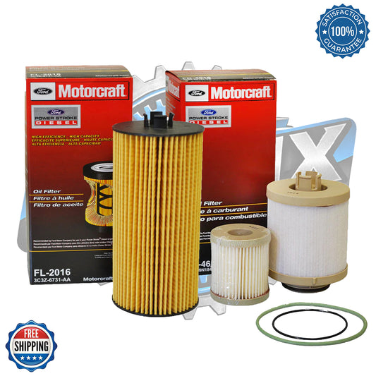 Genuine Motorcraft FL2016 Oil Filter & FD4616 Fuel Filter Set | OEM Maintenance Combo for Ford 6.0L Powerstroke Diesel