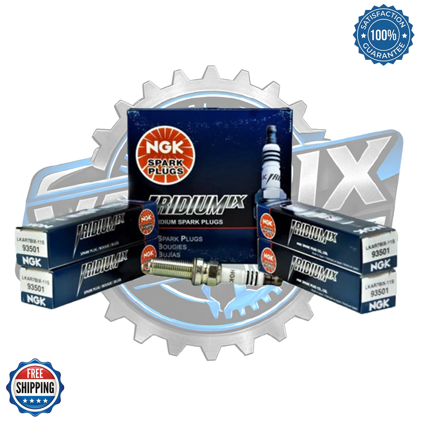 NGK 93501 Laser Iridium Spark Plugs IFR5E11 (Pack of 4)